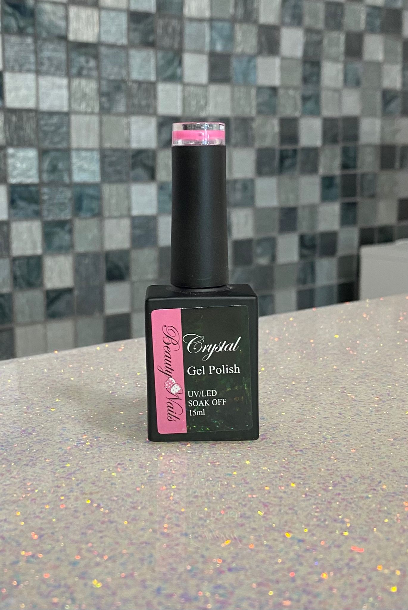 Crystal gel polish pink