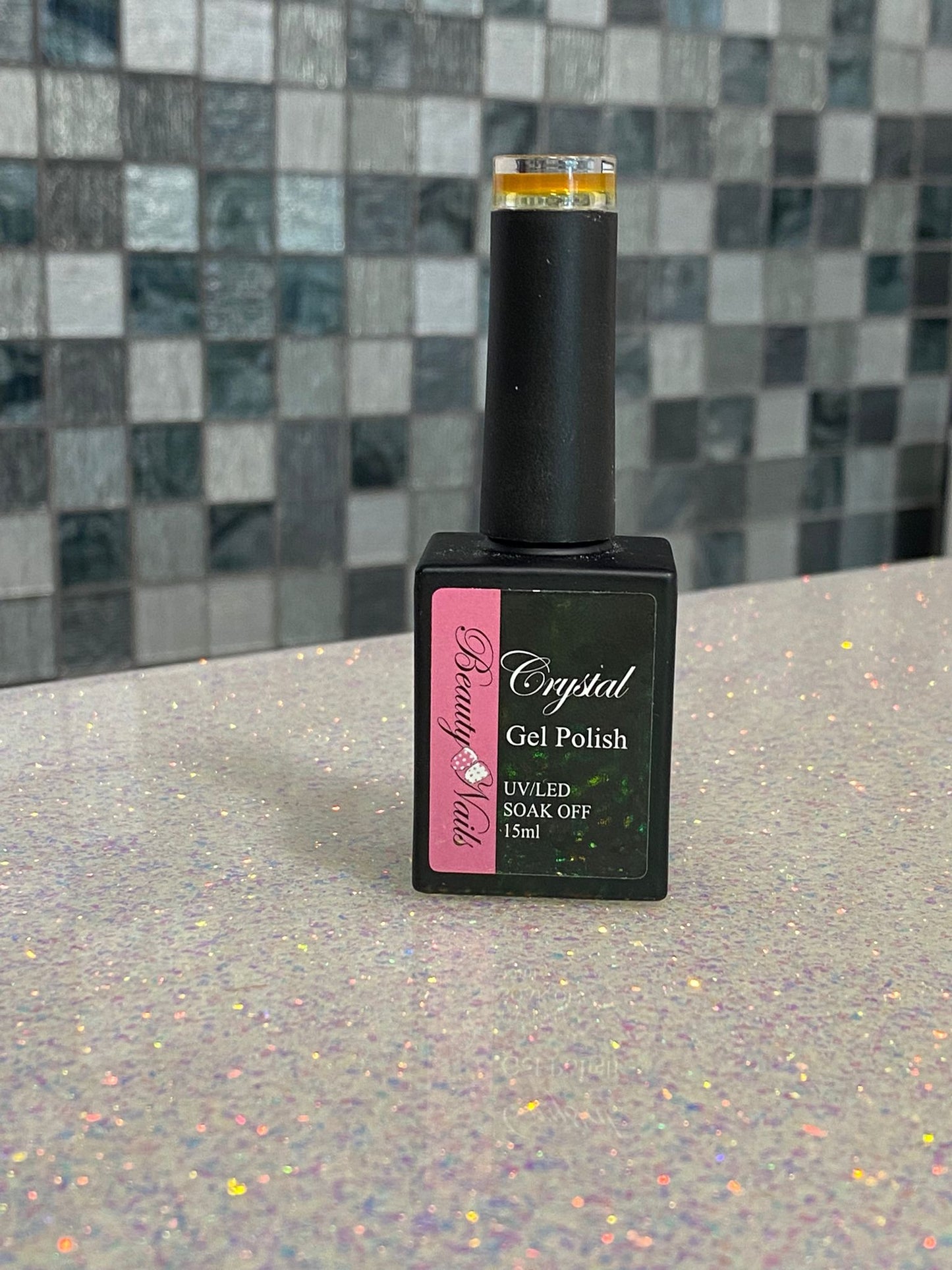 Crystal gel polish yellow